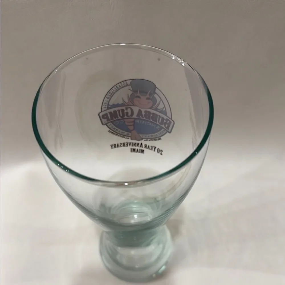 Bubba Gump Shrimp Co. Clear Glass Bar Accessory 20 Year Anniversary Miami 20 Oz